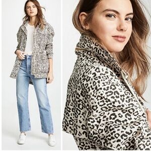 ATM Lunar Leopard Print Field Jacket Hooded Utility Coat Size L